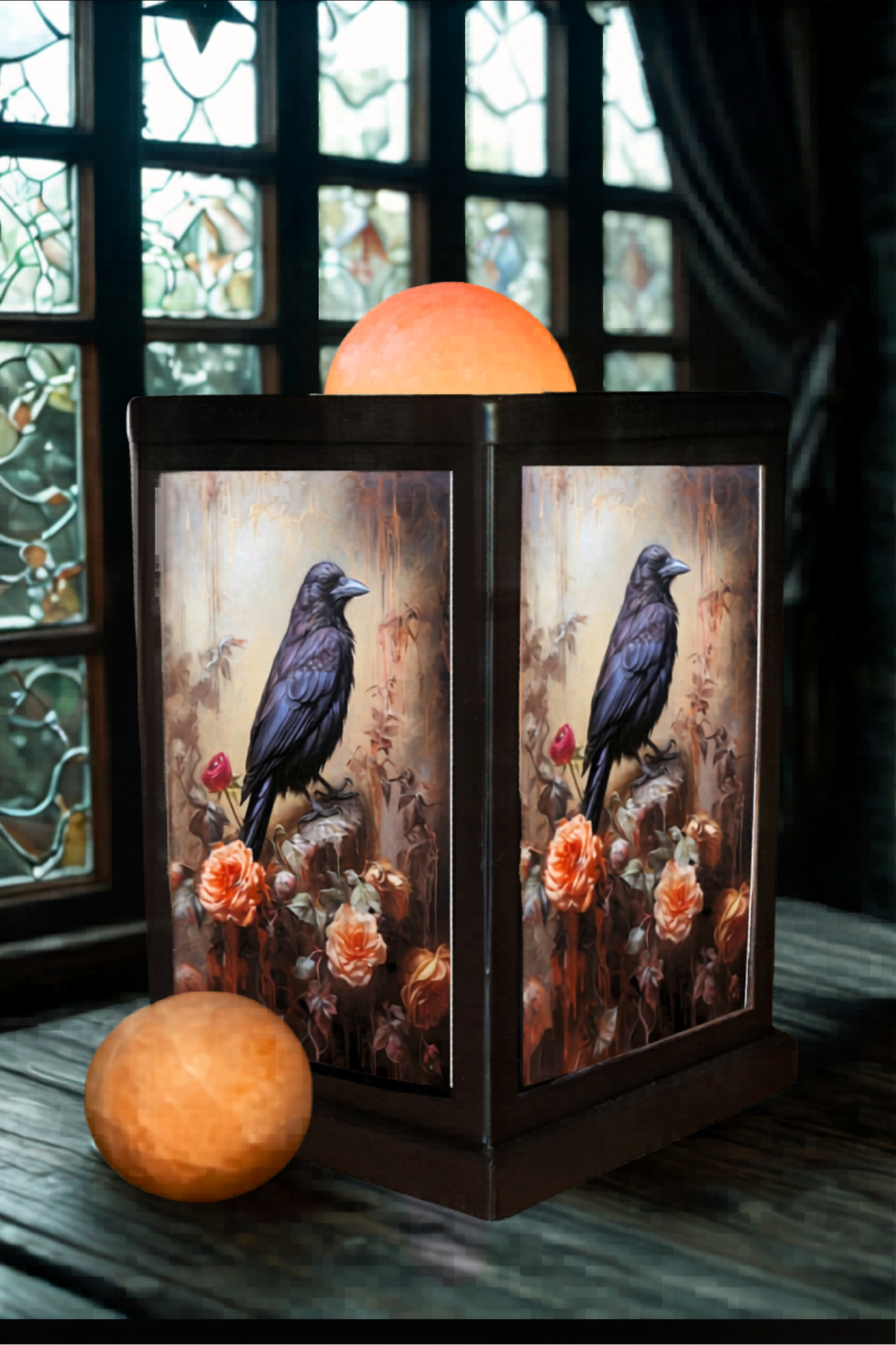 Raven - Himalayan Salt Therapy Lantern (with 2 massage balls)