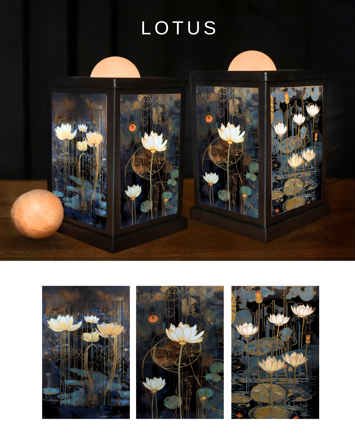 Lotus - Himalayan Salt Therapy Lantern (with 2 massage balls)