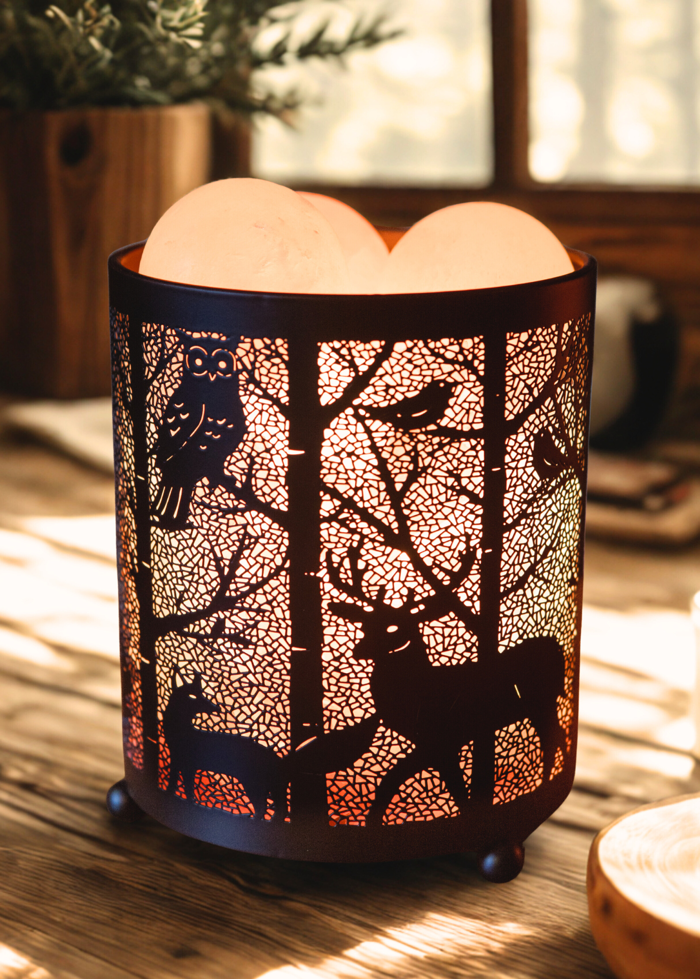 Forest Critters Himalayan Salt Therapy Lamp (With 3 Massage Balls)