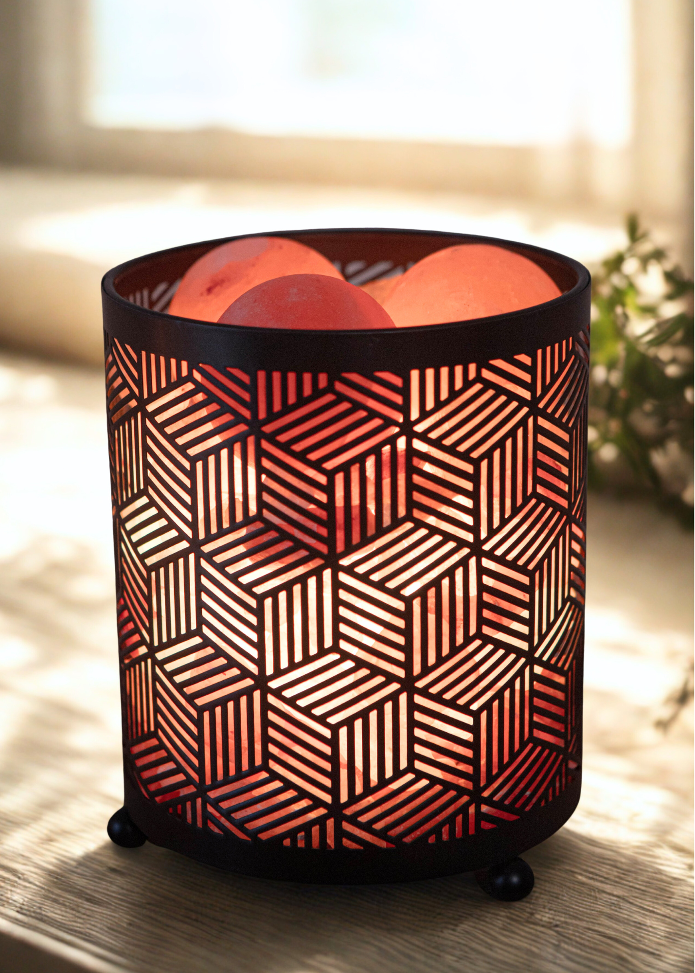 Hexacube Himalayan Salt Therapy Lamp (With 3 Massage Balls)