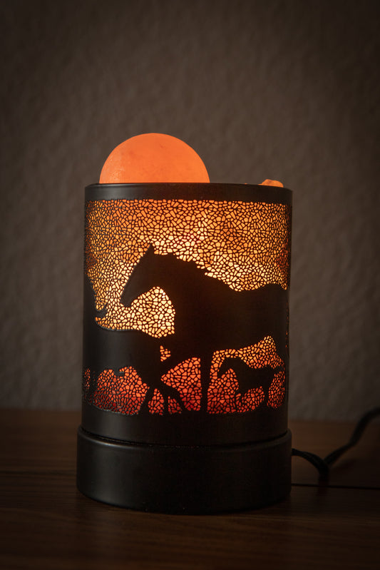 Sunset Horses Himalayan Therapy Salt Lamp (With 1 Massage Ball)
