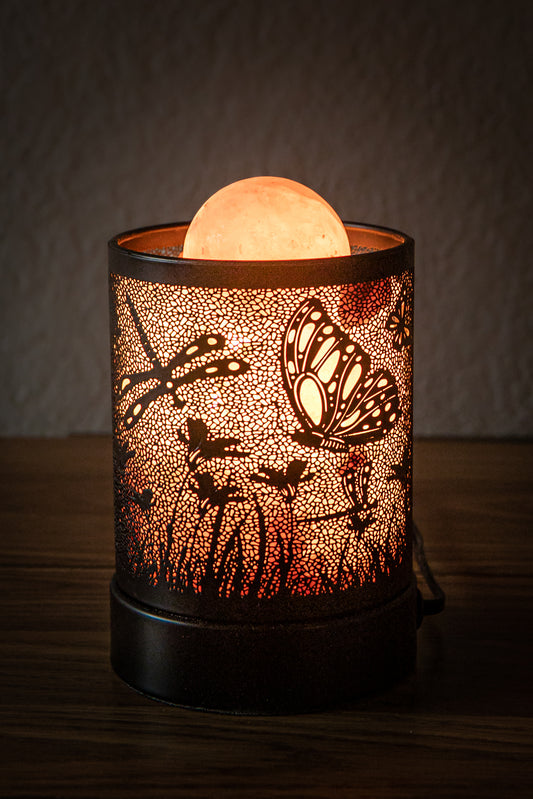 Butterfly/Dragonfly Himalayan Salt Therapy Lamp (With 1 Massage Ball)