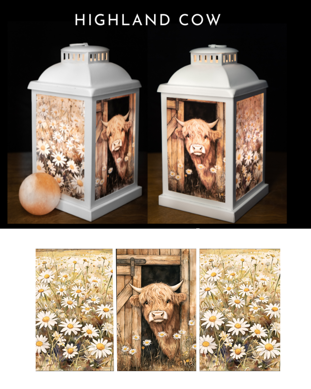 Highland Cow - Himalayan Salt Therapy Lantern