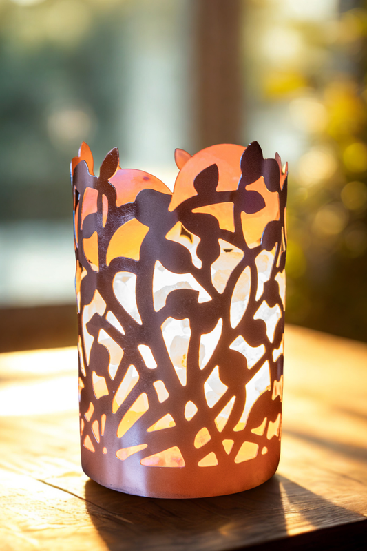 Handcrafted Golden Vine Himalayan Salt Therapy Lamp (2 Massage Balls)