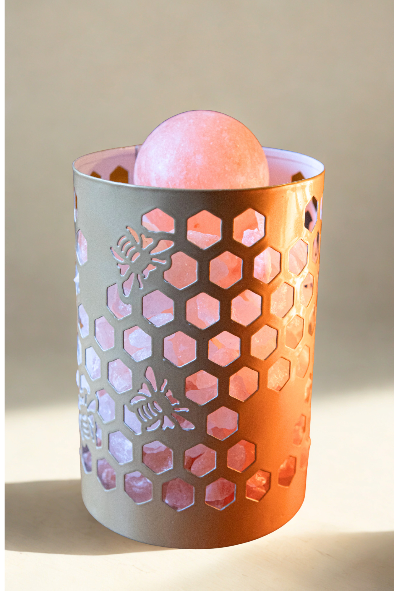 Handcrafted Hive Glow Himalayan Salt Therapy Lamp