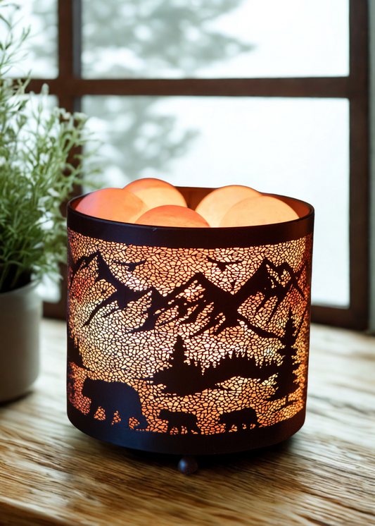 Mountain Mama Bear Himalayan Salt Therapy Lamp (With 5 Massage Balls)