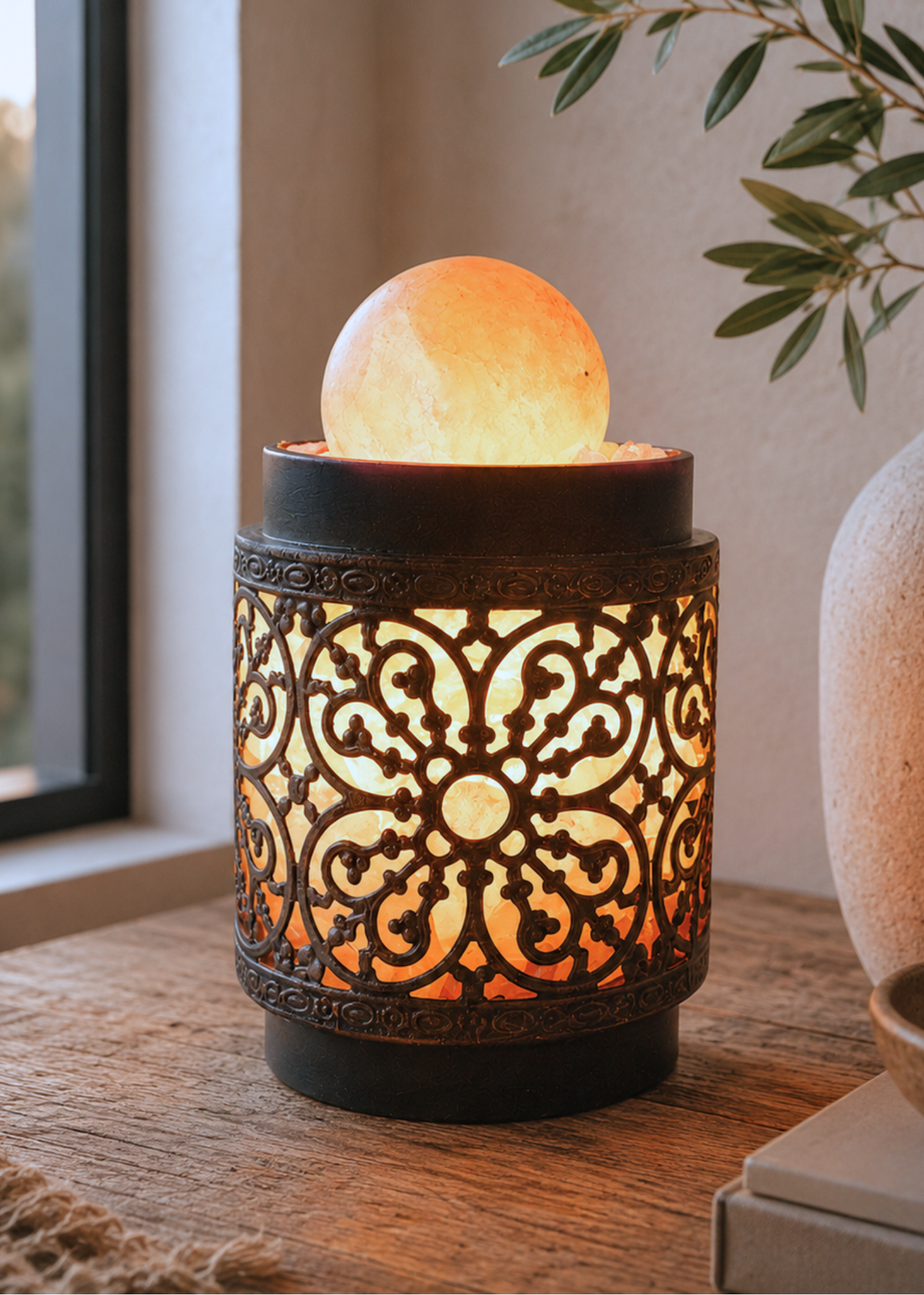 Burnished Bloom Himalayan Salt Lamp