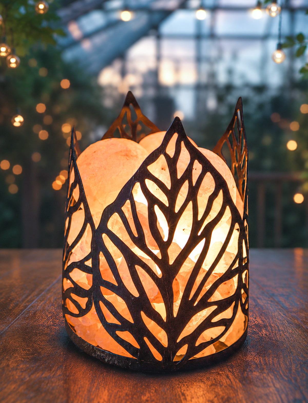 Nordic Leaf Himalayan Salt Therapy Lamp (With 3 Massage Balls)