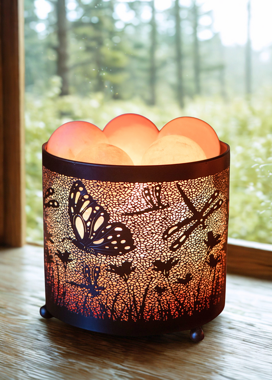 Butterfly Dragonfly Himalayan Salt Therapy Lamp (With 5 Massage Balls)