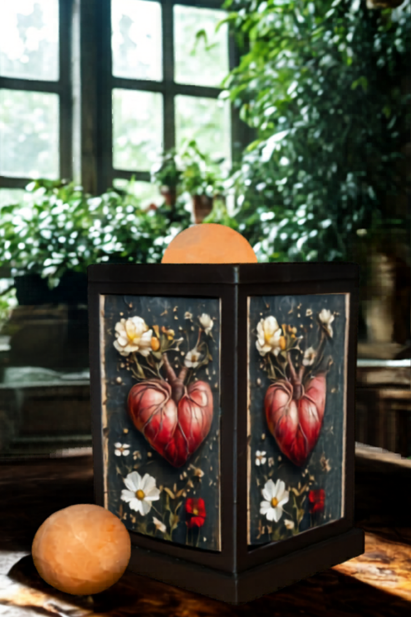 Heart Bloom - Himalayan Salt Therapy Lantern (with 2 massage balls)