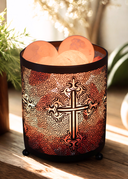 Celtic Cross Himalayan Salt Therapy Lamp (With 3 Massage Balls)