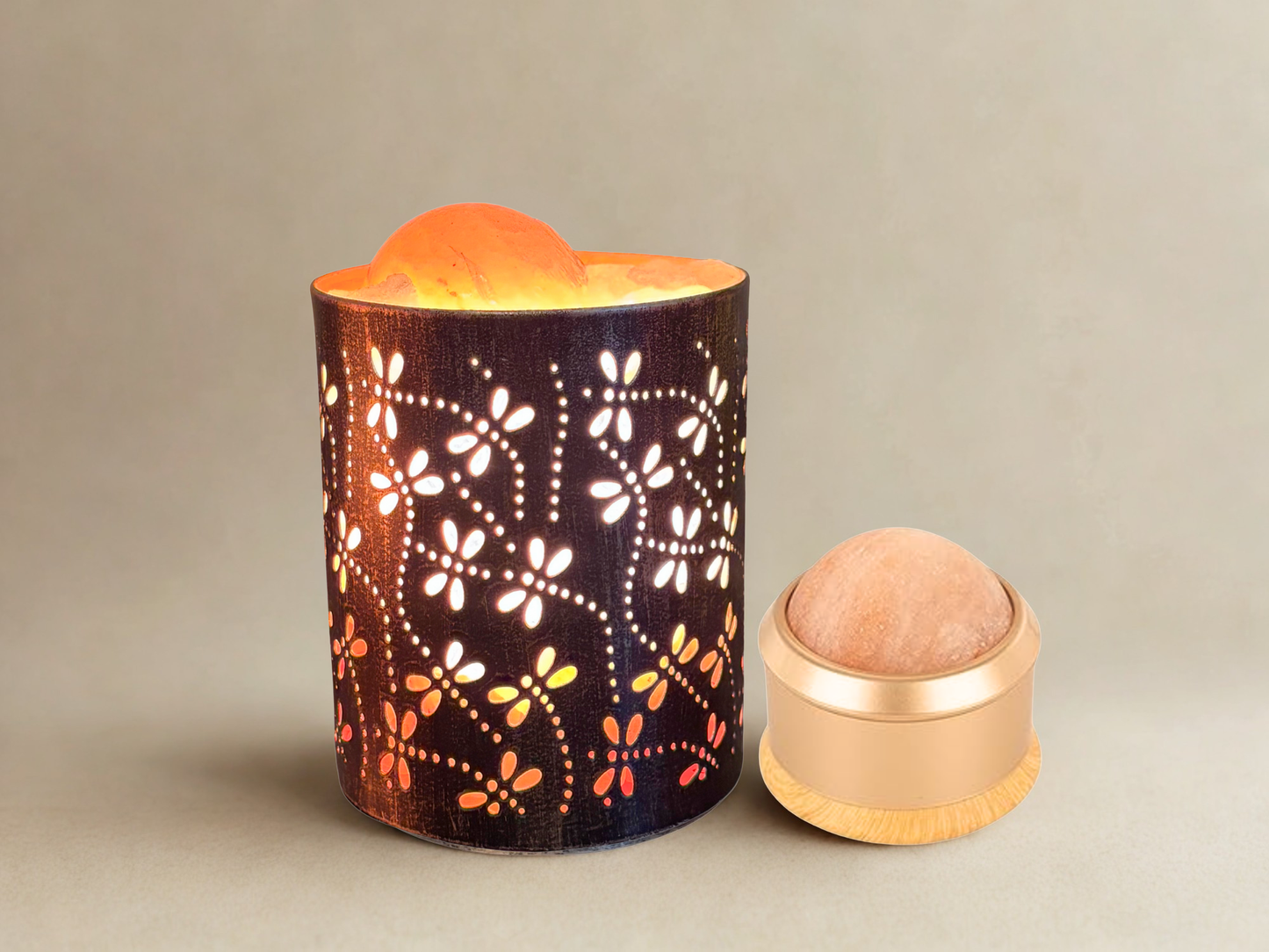 Handcrafted Dragonfly Himalayan Salt Therapy Lamp