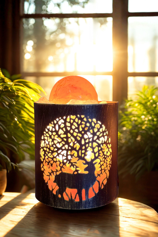 Handcrafted Deer Himalayan Salt Therapy Lamp