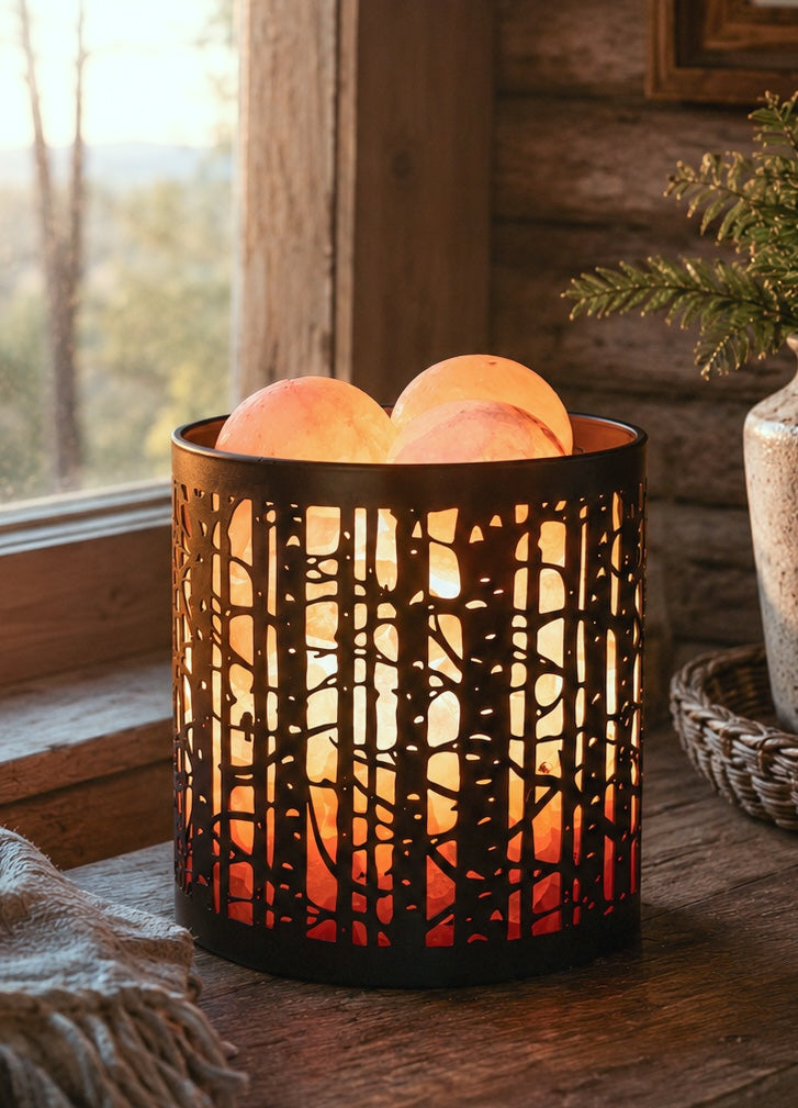 Birch Tree Himalayan Salt Therapy Lamp (With 3 Massage Balls)