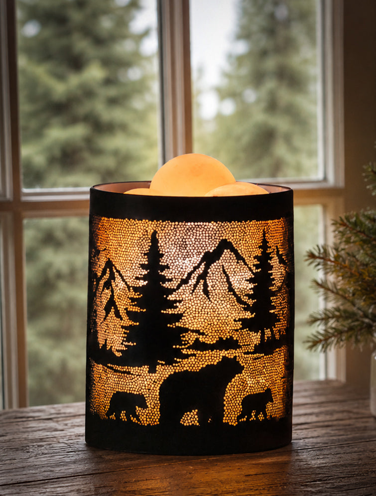 Mountain Mama Bear Himalayan Salt Therapy Lamp (With 3 Massage Balls)