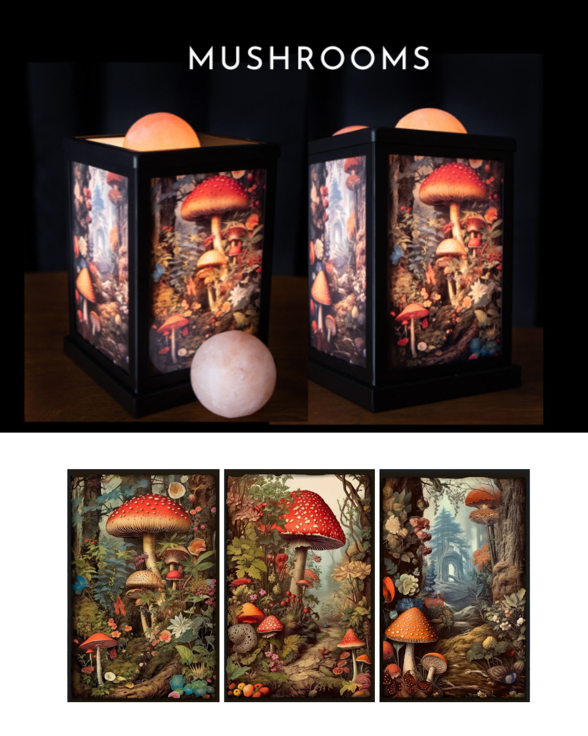 Mushrooms - Himalayan Salt Therapy Lantern