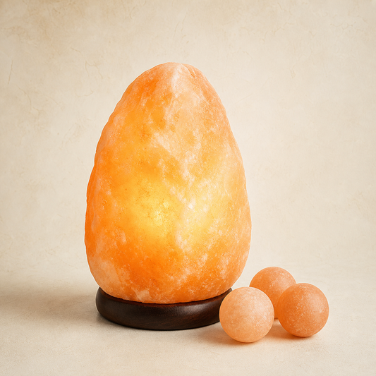 Glowing Leaves Himalayan Salt Lamp (With 2 Massage Balls)